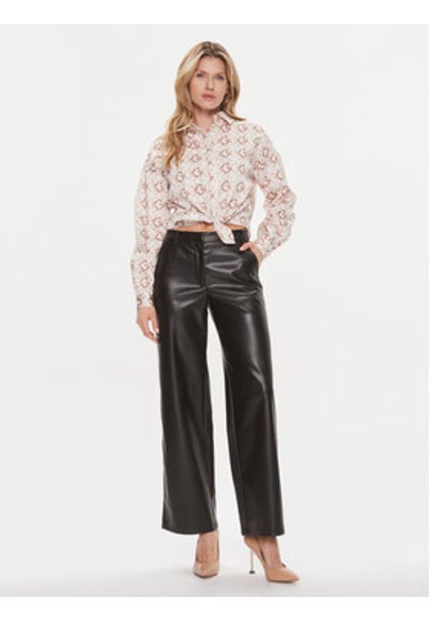 Guess Koszula Dea W4RH59 WE2Q0 Beżowy Relaxed Fit. Kolor: beżowy. Materiał: bawełna