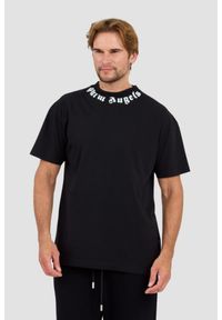 PALM ANGELS Czarny t-shirt Neck Logo Tee. Kolor: czarny