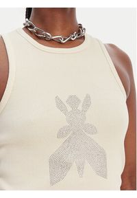 Patrizia Pepe Top 8M1768/J373-W413 Beżowy Slim Fit. Kolor: beżowy. Materiał: bawełna #4