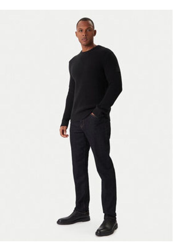 JOOP! Jeans Sweter Harono 30047662 Czarny Modern Fit. Kolor: czarny. Materiał: bawełna
