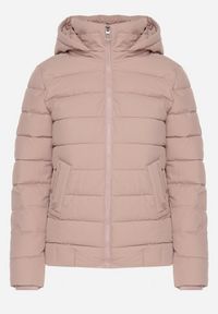 Born2be - Ciemnoróżowa Pikowana Kurtka ze Ściągaczem w Pasie i Odpinanym Kapturem Valentissa. Okazja: na co dzień. Kolor: różowy. Materiał: jeans, tkanina. Sezon: zima. Styl: klasyczny, casual