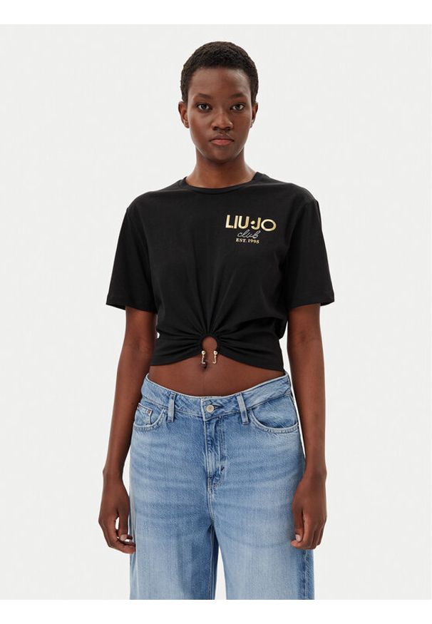 Liu Jo T-Shirt WA5139 JS923 Czarny Regular Fit. Kolor: czarny. Materiał: bawełna