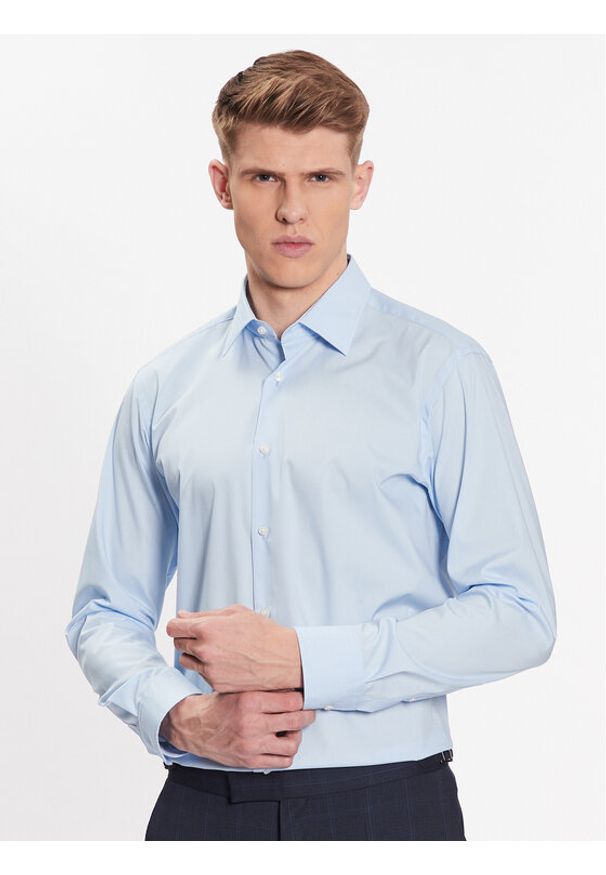BOSS - Boss Koszula 50473265 Błękitny Regular Fit. Kolor: niebieski. Materiał: bawełna