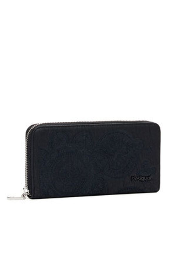 Desigual Duży Portfel Damski 25SAYP03 Czarny. Kolor: czarny. Materiał: skóra