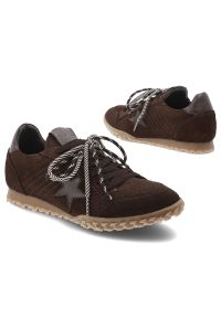 CheBello - Brązowe Sneakersy Chebello Skórzane Obuwie Damskie. Okazja: na co dzień. Kolor: brązowy. Materiał: skóra #5