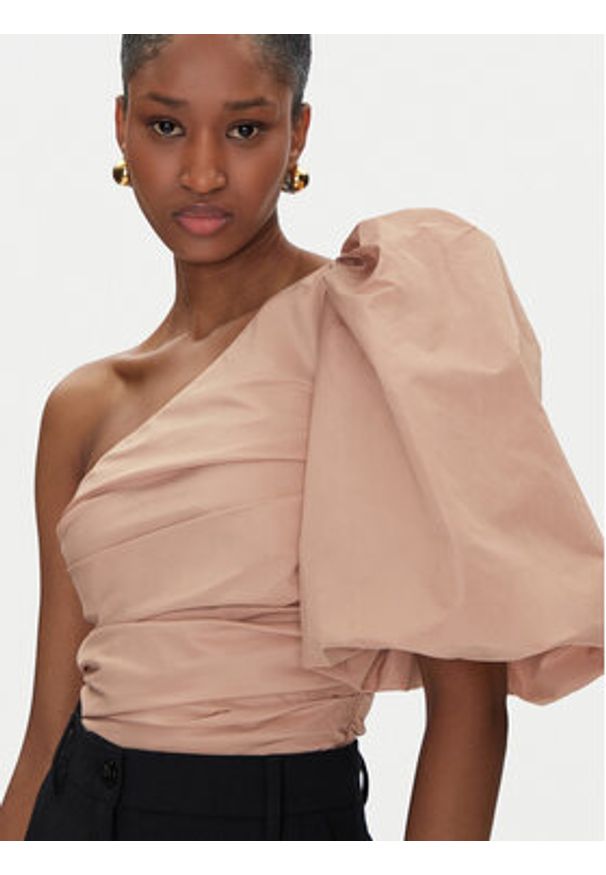Pinko - PINKO Bluzka Magnanina 104826 Y3LE Beżowy Regular Fit. Kolor: beżowy. Materiał: syntetyk