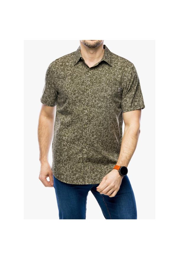 ROYAL ROBBINS - Koszula turystyczna męska Royal Robbins Amp Lite Printed S/S. Kolor: zielony