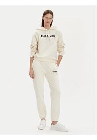 TOMMY HILFIGER - Tommy Hilfiger Bluza Monotype Flock WW0WW41236 Écru Relaxed Fit. Materiał: bawełna