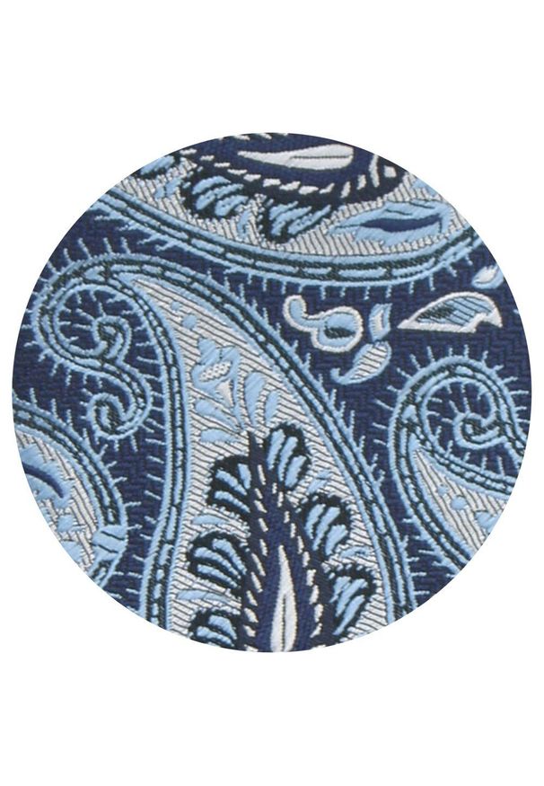 Krawat Męski - Angelo di Monti - Duże Paisley, Niebieski. Kolor: niebieski. Materiał: tkanina. Wzór: paisley. Styl: elegancki, wizytowy
