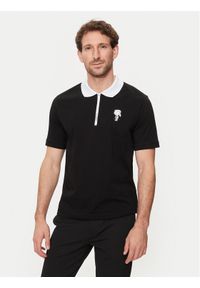 Karl Lagerfeld - KARL LAGERFELD Polo 745025 542224 Czarny Regular Fit. Typ kołnierza: polo. Kolor: czarny. Materiał: bawełna #1