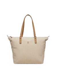 TOMMY HILFIGER - Tommy Hilfiger Torebka Poppy Summer Tote AW0AW17203 Beżowy. Kolor: beżowy