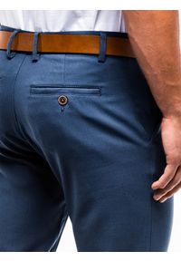 Ombre Clothing - Spodnie męskie chino P832 - niebieskie - S. Kolor: niebieski. Materiał: tkanina, poliester, elastan, wiskoza. Styl: klasyczny, elegancki #6