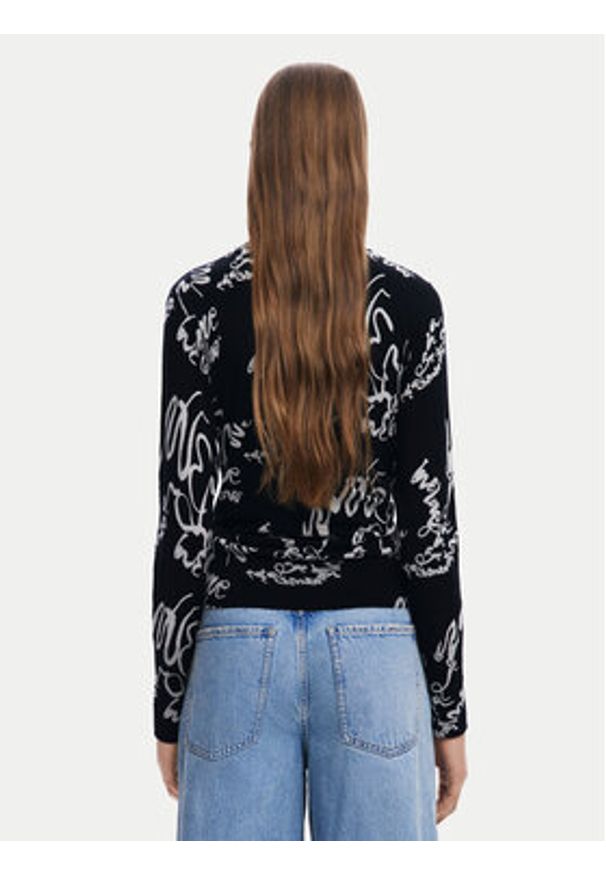 Desigual Sweter 25SWJF04 Czarny Regular Fit. Kolor: czarny. Materiał: syntetyk