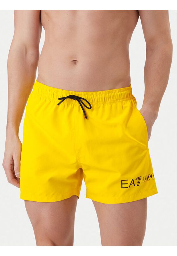 EA7 Emporio Armani Szorty kąpielowe 7M002000 AF13049 M2047 Żółty Regular Fit. Kolor: żółty. Materiał: syntetyk