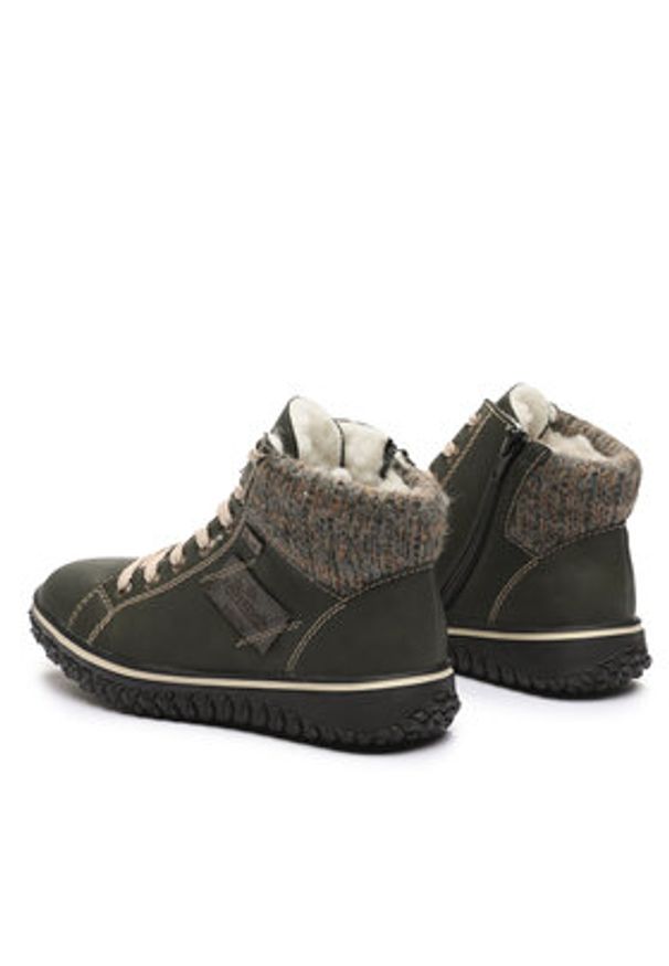 Rieker Botki Z4230-54 Khaki. Kolor: brązowy. Materiał: skóra