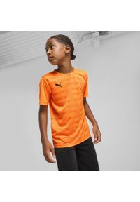 Puma - Młodzieżowa koszulka z grafiką individualFINAL PUMA Heat Fire Black Orange. Kolor: czarny, pomarańczowy, wielokolorowy, żółty. Sport: piłka nożna