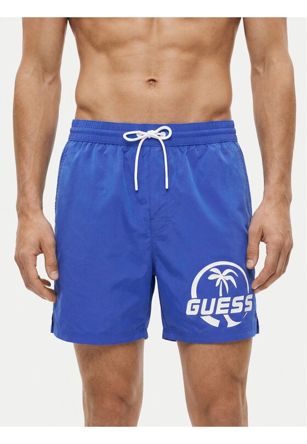 Guess Szorty kąpielowe F6GT01 WN162 Niebieski Regular Fit. Kolor: niebieski. Materiał: syntetyk