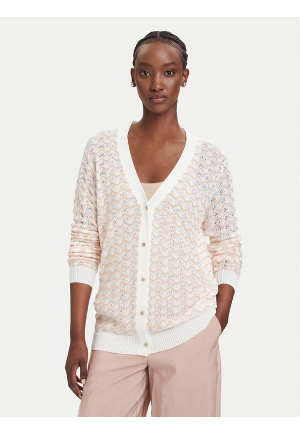 Fracomina Kardigan FS26ST8004K41501 Beżowy jasny Regular Fit. Kolor: beżowy. Materiał: lyocell
