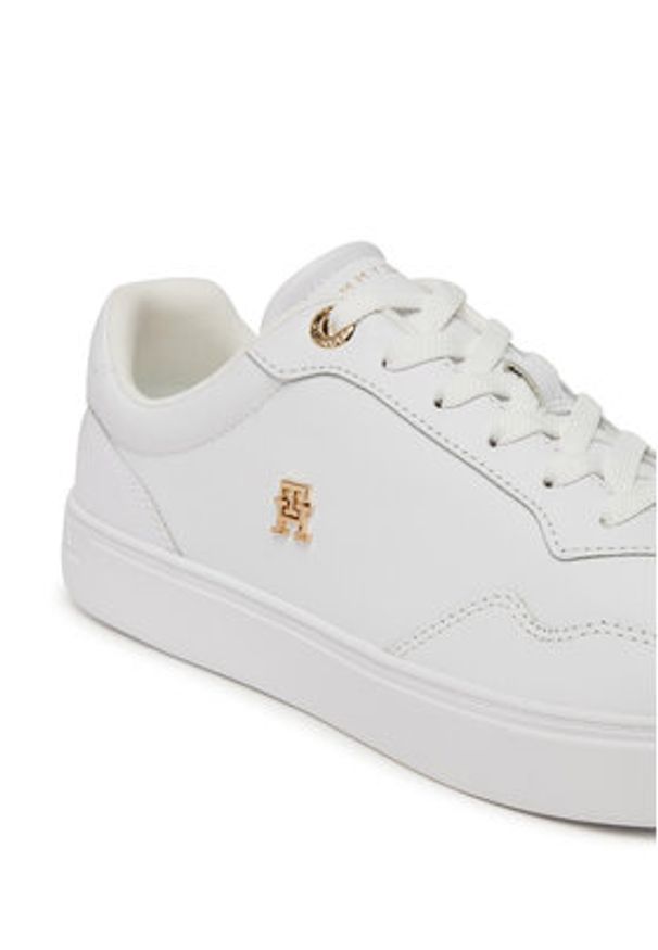 TOMMY HILFIGER - Tommy Hilfiger Sneakersy Essential Elevated Court Sneaker FW0FW08758 Biały. Kolor: biały. Materiał: skóra