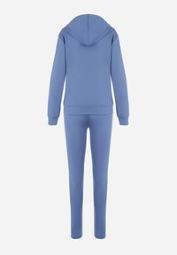 Born2be - Niebieski Komplet Dresowy 3-częściowy z Lampasami Hisa. Kolekcja: plus size. Kolor: niebieski. Materiał: dresówka. Sport: turystyka piesza #7