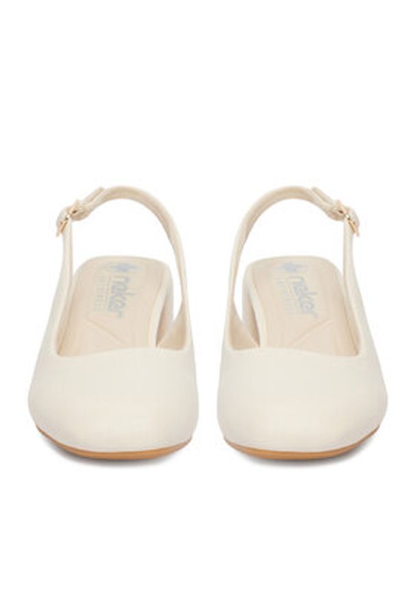 Rieker Czółenka 44751-61 Écru. Kolor: kremowy. Materiał: materiał