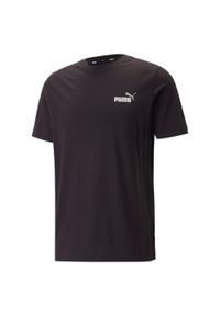Koszulka sportowa męska Puma ESS+ 2 COL SMALL LOGO z krótkim rękawem. Kolor: czarny. Materiał: bawełna. Długość rękawa: krótki rękaw. Długość: krótkie
