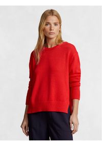 Polo Ralph Lauren Sweter Cn Po 211898583007 Czerwony Regular Fit. Typ kołnierza: polo. Kolor: czerwony. Materiał: bawełna