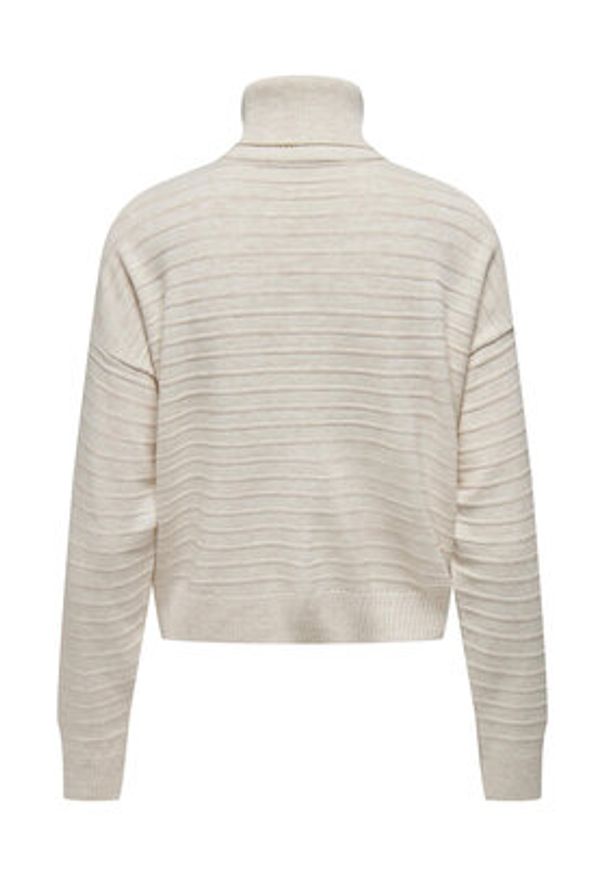 only - ONLY Golf 15294524 Beżowy Regular Fit. Typ kołnierza: golf. Kolor: beżowy. Materiał: syntetyk