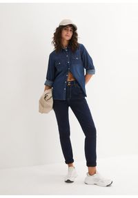 bonprix - Dżinsy o kroju slim fit, z dużą zawartością stretchu, high waist. Stan: podwyższony. Kolor: niebieski #3