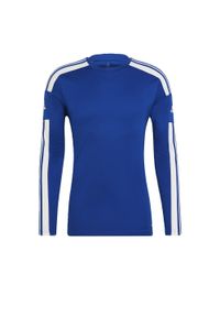 Adidas - Koszulka męska adidas Squadra 21 Long Sleeve Jersey. Kolor: biały, wielokolorowy, niebieski. Materiał: jersey. Długość rękawa: długi rękaw. Długość: długie