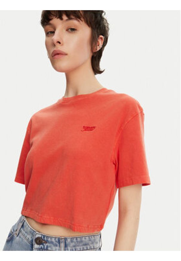 Tommy Jeans T-Shirt DW0DW20324 Pomarańczowy Relaxed Fit. Kolor: pomarańczowy. Materiał: bawełna