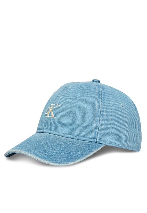 Czapka z daszkiem Calvin Klein. Kolor: niebieski. Materiał: denim