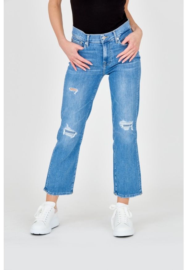 7 FOR ALL MANKIND Niebieskie jeansy Straight. Kolor: niebieski