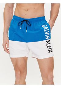 Calvin Klein Swimwear Szorty kąpielowe KM0KM00994 Niebieski Regular Fit. Kolor: niebieski. Materiał: syntetyk