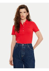 Lacoste Polo PF5462 Czerwony Slim Fit. Typ kołnierza: polo. Kolor: czerwony. Materiał: bawełna #1