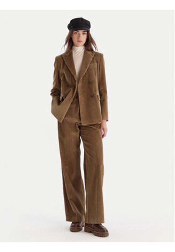 Weekend Max Mara Marynarka Katanga 2525046062 Brązowy Regular Fit. Kolor: brązowy. Materiał: sztruks, bawełna