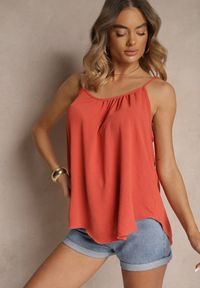 Renee - Różowy Basicowy Top z Bawełną Thireldi. Kolor: różowy. Materiał: bawełna. Sezon: lato #4