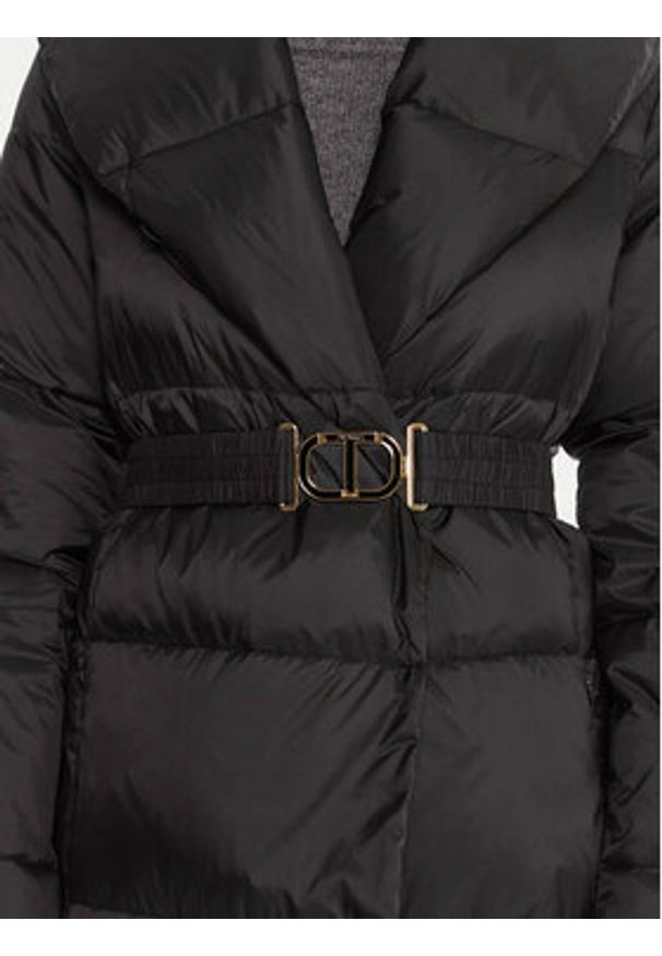 TwinSet - TWINSET Płaszcz zimowy 252TT2050 Czarny Regular Fit. Kolor: czarny. Materiał: syntetyk. Sezon: zima