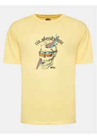 Quiksilver T-Shirt One Last Surf EQYZT07674 Żółty Regular Fit. Kolor: żółty. Materiał: bawełna