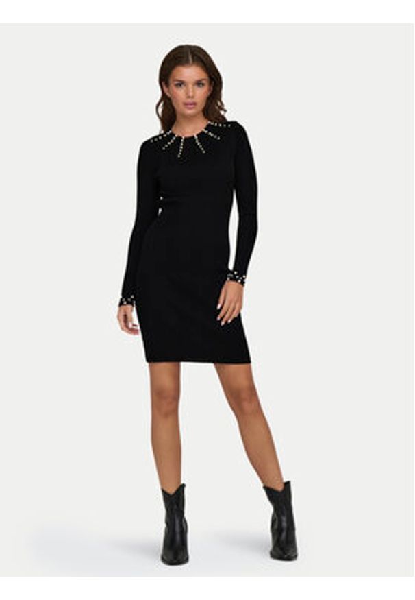 only - ONLY Sukienka dzianinowa Ida 15334548 Czarny Slim Fit. Kolor: czarny. Materiał: syntetyk