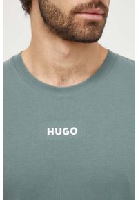 Hugo - HUGO t-shirt lounge kolor zielony z nadrukiem. Kolor: zielony. Materiał: dzianina. Wzór: nadruk #2