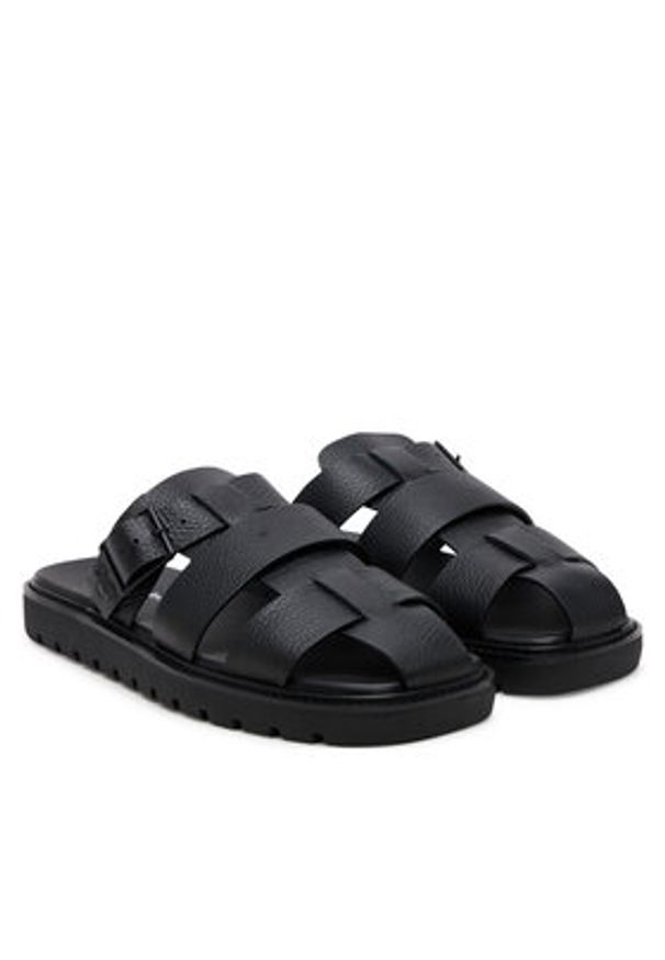 Calvin Klein Jeans Klapki Sq Molded Sandal Fisherman YM0YM01220 Czarny. Kolor: czarny. Materiał: skóra
