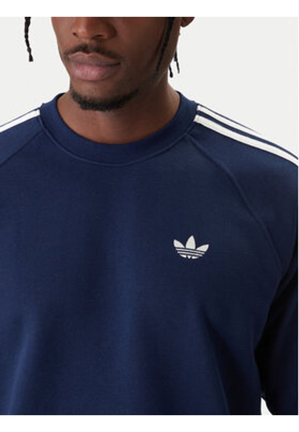 Adidas - adidas Bluza 3-Stripes KE3549 Granatowy Regular Fit. Kolor: niebieski. Materiał: bawełna