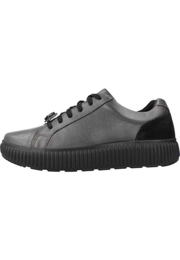 Geox - Buty GEOX D GRAISY Szary. Kolor: czarny, szary, wielokolorowy. Materiał: tkanina, skóra. Styl: sportowy