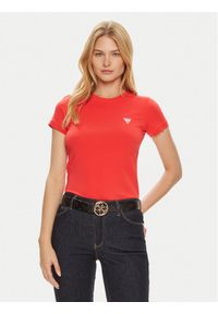 Guess T-Shirt W2YI44 J1314 Czerwony Slim Fit. Kolor: czerwony. Materiał: bawełna #1