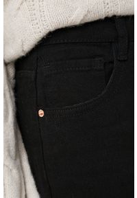 Answear Lab Jeansy bawełniane damskie high waist. Stan: podwyższony. Kolor: czarny. Styl: wakacyjny #4