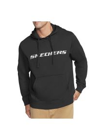 skechers - Bluza Skechers Apparel Heritage Pullover Hoodie MHD12BLK - czarna. Typ kołnierza: kaptur. Kolor: czarny. Materiał: materiał, poliester, bawełna. Wzór: nadruk, aplikacja. Styl: sportowy