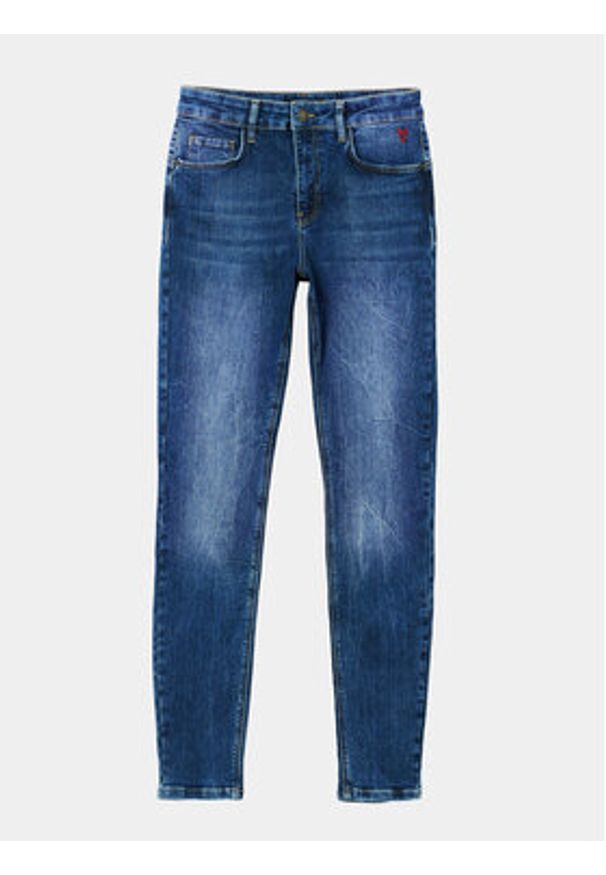 Desigual Jeansy 23WWDD90 Niebieski Skinny Fit. Kolor: niebieski