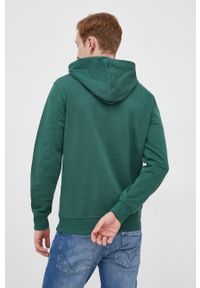 Pepe Jeans bluza bawełniana męska kolor zielony z kapturem z nadrukiem. Typ kołnierza: kaptur. Kolor: zielony. Materiał: bawełna. Wzór: nadruk #2