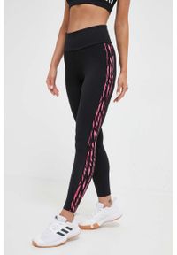 adidas Originals legginsy damskie kolor czarny z aplikacją. Stan: podwyższony. Kolor: czarny. Materiał: materiał, dzianina. Wzór: aplikacja #1